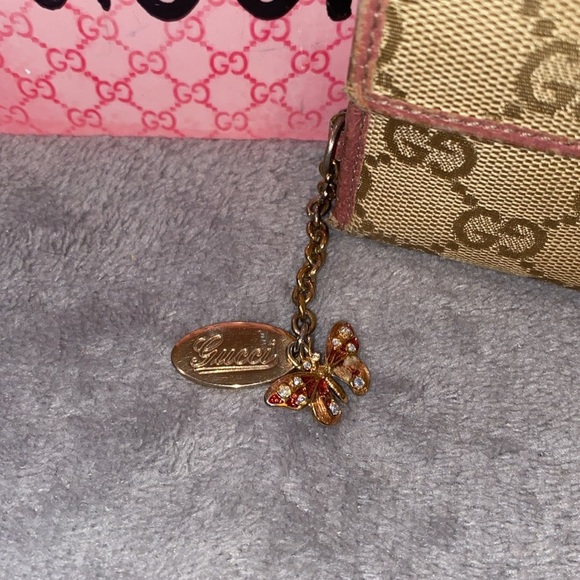 💕GUCCI💕Tan/Pink GG Canvas and Leather French Flap Wallet with COA/GUC - Picture 3 of 15